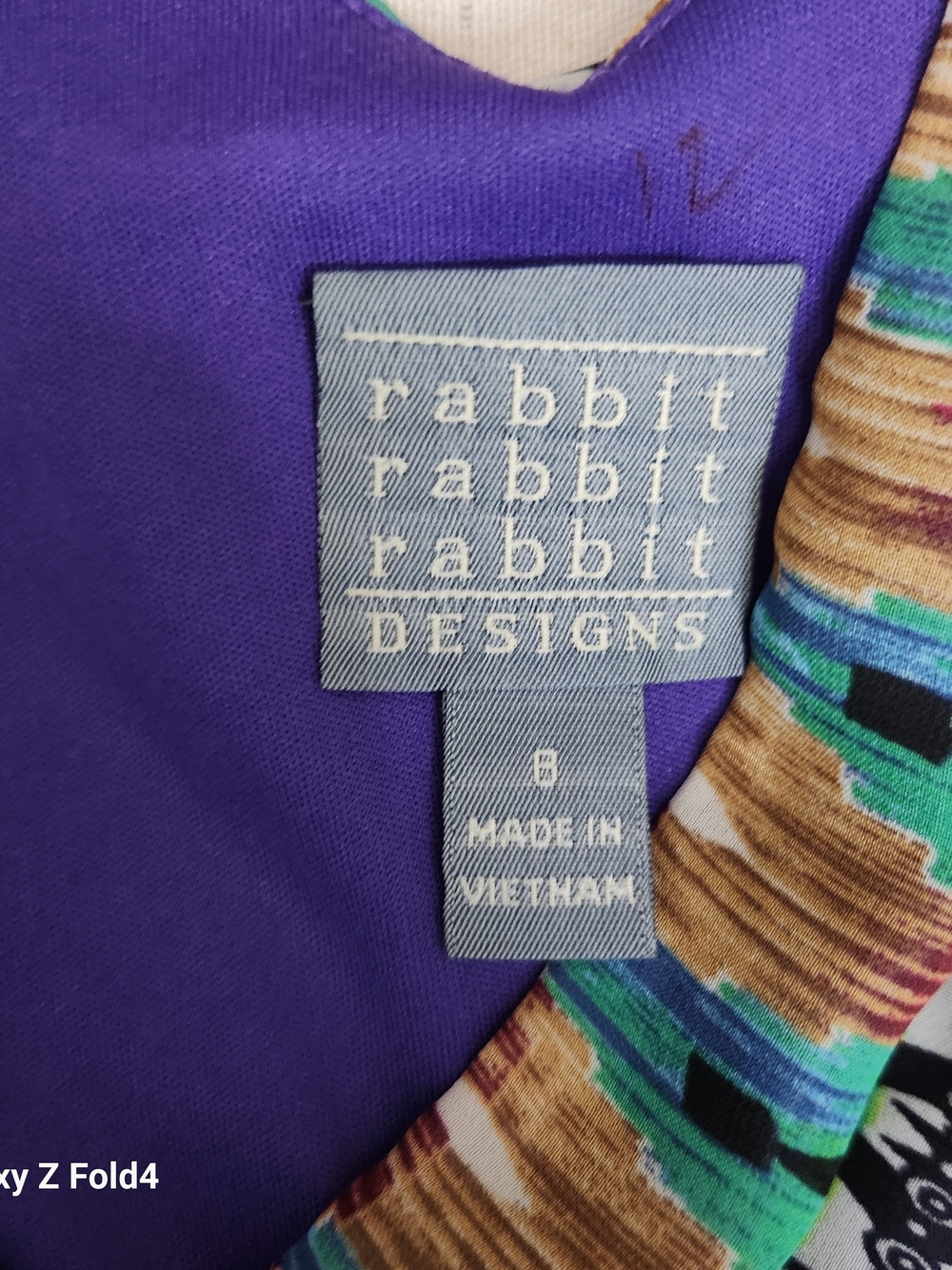 Rabbit Rabbit Rabbit Designs Abstract Multi Color Geometric Midi Dress Modest 8 - Picture 2 of 5